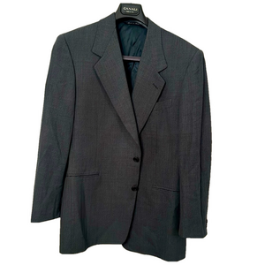 Canali Proposta Blue Gray patterned 100% Wool Blazer‎ 40R 2 Button vintage Nice